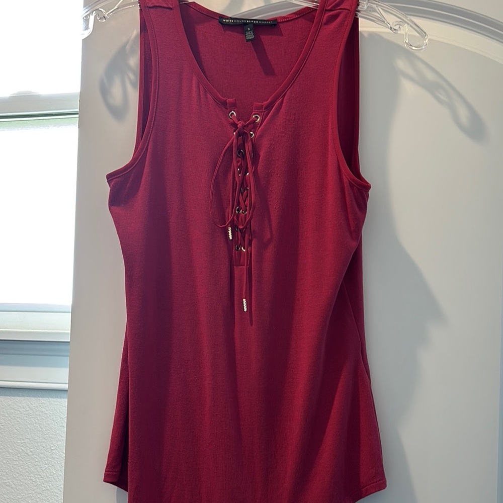 Women's Red Lace-Up Tank Top